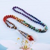 image:imageBivei 108 Mala Beads Bracelet Real Gemstone Yoga Pendants Meditation Hand Knotted Mala Prayer Necklace6mm