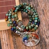 image:imageBivei 108 Mala Beads Bracelet for Women  7 Chakra Tree of Life Real Healing Gemstone Yoga Meditation Mala Prayer Bead NecklaceAfrican Turquoise Stone