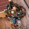 image:imageBivei 108 Mala Beads Bracelet for Women  7 Chakra Tree of Life Real Healing Gemstone Yoga Meditation Mala Prayer Bead NecklaceBlood Stone