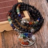image:imageBivei 108 Mala Beads Bracelet for Women  7 Chakra Tree of Life Real Healing Gemstone Yoga Meditation Mala Prayer Bead NecklaceLava Rock Stone