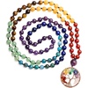 image:imageBivei 108 Mala Beads Necklace Life Tree 7 Chakra Wrap Bracelet Real Healing Gemstone Yoga Meditation Hand Knotted Mala Prayer Bead Necklace7 Chakras Stone