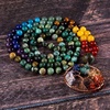 image:imageBivei 108 Mala Beads Necklace Life Tree 7 Chakra Wrap Bracelet Real Healing Gemstone Yoga Meditation Hand Knotted Mala Prayer Bead NecklaceAfrican Turquoise
