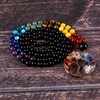 image:imageBivei 108 Mala Beads Necklace Life Tree 7 Chakra Wrap Bracelet Real Healing Gemstone Yoga Meditation Hand Knotted Mala Prayer Bead NecklaceBlack Agate