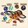 image:imageBivei 108 Mala Beads Necklace Life Tree 7 Chakra Wrap Bracelet Real Healing Gemstone Yoga Meditation Hand Knotted Mala Prayer Bead NecklaceBlack Agate