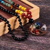 image:imageBivei 108 Mala Beads Necklace Life Tree 7 Chakra Wrap Bracelet Real Healing Gemstone Yoga Meditation Hand Knotted Mala Prayer Bead NecklaceBlack Agate