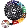 image:imageBivei 108 Mala Beads Necklace Life Tree 7 Chakra Wrap Bracelet Real Healing Gemstone Yoga Meditation Hand Knotted Mala Prayer Bead NecklaceBlack Agate