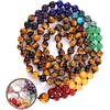 image:imageBivei 108 Mala Beads Necklace Life Tree 7 Chakra Wrap Bracelet Real Healing Gemstone Yoga Meditation Hand Knotted Mala Prayer Bead NecklaceTiger Eye Stone