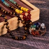 image:imageBivei 108 Mala Beads Necklace Life Tree 7 Chakra Wrap Bracelet Real Healing Gemstone Yoga Meditation Hand Knotted Mala Prayer Bead NecklaceTiger Eye Stone