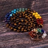 image:imageBivei 108 Mala Beads Necklace Life Tree 7 Chakra Wrap Bracelet Real Healing Gemstone Yoga Meditation Hand Knotted Mala Prayer Bead NecklaceTiger Eye Stone
