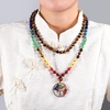 image:imageBivei 108 Mala Beads Necklace Life Tree 7 Chakra Wrap Bracelet Real Healing Gemstone Yoga Meditation Hand Knotted Mala Prayer Bead NecklaceTiger Eye Stone