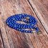 image:imageBivei 108 Mala Beads Necklace Long Beaded Wrap Bracelets Genuine Gemstone Mala Prayer Beads Lotus Buddha Charm Yoga Meditation NecklaceLapis LazuliLotus OMBuddha