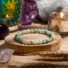 image:imageBivei 6mm Beaded Bracelets for Women Handmade Semi Precious Natural Stone Stretch Elastic Jewelry Yoga Protection GiftsAmazonite  Abundance