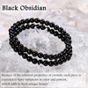 image:imageBivei 6mm Beaded Bracelets for Women Handmade Semi Precious Natural Stone Stretch Elastic Jewelry Yoga Protection GiftsBlack Obsidian  Strength