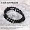 image:imageBivei 6mm Beaded Bracelets for Women Handmade Semi Precious Natural Stone Stretch Elastic Jewelry Yoga Protection GiftsBlack Tourmaline  Protection  Grounding