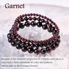 image:imageBivei 6mm Beaded Bracelets for Women Handmade Semi Precious Natural Stone Stretch Elastic Jewelry Yoga Protection GiftsGarnet  Passion  Energy