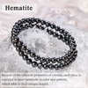 image:imageBivei 6mm Beaded Bracelets for Women Handmade Semi Precious Natural Stone Stretch Elastic Jewelry Yoga Protection GiftsHematite  Mental Mastery