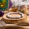 image:imageBivei 6mm Beaded Bracelets for Women Handmade Semi Precious Natural Stone Stretch Elastic Jewelry Yoga Protection GiftsHowlite  Calm  Clarity