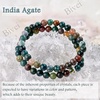 image:imageBivei 6mm Beaded Bracelets for Women Handmade Semi Precious Natural Stone Stretch Elastic Jewelry Yoga Protection GiftsIndia Agate  Stability