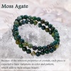 image:imageBivei 6mm Beaded Bracelets for Women Handmade Semi Precious Natural Stone Stretch Elastic Jewelry Yoga Protection GiftsMoss Agate  Growth