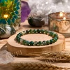 image:imageBivei 6mm Beaded Bracelets for Women Handmade Semi Precious Natural Stone Stretch Elastic Jewelry Yoga Protection GiftsMoss Agate  Growth