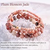 image:imageBivei 6mm Beaded Bracelets for Women Handmade Semi Precious Natural Stone Stretch Elastic Jewelry Yoga Protection GiftsPlum Blossom JadeHope  renascence