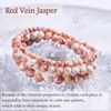 image:imageBivei 6mm Beaded Bracelets for Women Handmade Semi Precious Natural Stone Stretch Elastic Jewelry Yoga Protection GiftsRed Vein JasperIgnited Passion