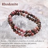 image:imageBivei 6mm Beaded Bracelets for Women Handmade Semi Precious Natural Stone Stretch Elastic Jewelry Yoga Protection GiftsRhodonite  Compassion
