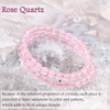 image:imageBivei 6mm Beaded Bracelets for Women Handmade Semi Precious Natural Stone Stretch Elastic Jewelry Yoga Protection GiftsRose Quartz  SelfLove