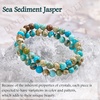 image:imageBivei 6mm Beaded Bracelets for Women Handmade Semi Precious Natural Stone Stretch Elastic Jewelry Yoga Protection GiftsSea Sediment Jasper  Serenity