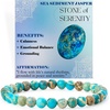 image:imageBivei 6mm Beaded Bracelets for Women Handmade Semi Precious Natural Stone Stretch Elastic Jewelry Yoga Protection GiftsSea Sediment Jasper  Serenity
