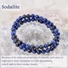 image:imageBivei 6mm Beaded Bracelets for Women Handmade Semi Precious Natural Stone Stretch Elastic Jewelry Yoga Protection GiftsSodalite  Logical Thinking