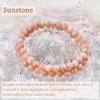 image:imageBivei 6mm Beaded Bracelets for Women Handmade Semi Precious Natural Stone Stretch Elastic Jewelry Yoga Protection GiftsSunstone  Joy  Vitality