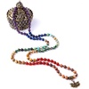 image:imageBivei 7 Chakra 108 Mala Beads Bracelet Real Gemstone Yoga Meditation Hand Knotted Mala Prayer Bead Necklace6mm