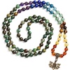 image:imageBivei 7 Chakra 108 Mala Beads Bracelet Real Gemstone Yoga Meditation Hand Knotted Mala Prayer Bead Necklace6mm