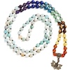 image:imageBivei 7 Chakra 108 Mala Beads Bracelet Real Gemstone Yoga Meditation Hand Knotted Mala Prayer Bead Necklace6mm