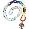 image:imageBivei 7 Chakra 108 Mala Beads Bracelet Real Gemstone Yoga Meditation Hand Knotted Mala Prayer Bead Necklace6mm