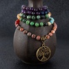 image:imageBivei 7 Chakra 108 Mala Beads Bracelet Real Gemstone Yoga Meditation Hand Knotted Mala Prayer Bead Necklace6mm