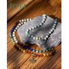 image:imageBivei 7 Chakra 108 Mala Beads Bracelet Real Gemstone Yoga Meditation Hand Knotted Mala Prayer Bead Necklace6mm