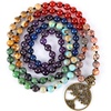 image:imageBivei 7 Chakra 108 Mala Beads Bracelet Real Gemstone Yoga Meditation Hand Knotted Mala Prayer Bead Necklace6mm