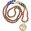 image:imageBivei 7 Chakra 108 Mala Beads Bracelet Real Gemstone Yoga Meditation Hand Knotted Mala Prayer Bead Necklace6mm