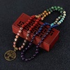 image:imageBivei 7 Chakra 108 Mala Beads Bracelet Real Gemstone Yoga Meditation Hand Knotted Mala Prayer Bead Necklace6mm