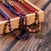 image:imageBivei 7 Chakra 108 Mala Beads Bracelet Real Gemstone Yoga Meditation Hand Knotted Mala Prayer Bead Necklace6mm