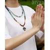 image:imageBivei 7 Chakra 108 Mala Beads Bracelet Real Gemstone Yoga Meditation Hand Knotted Mala Prayer Bead Necklace8mm