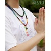 image:imageBivei 7 Chakra 108 Mala Beads Bracelet Real Gemstone Yoga Meditation Hand Knotted Mala Prayer Bead Necklace8mm