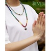 image:imageBivei 7 Chakra 108 Mala Beads Bracelet Real Gemstone Yoga Meditation Hand Knotted Mala Prayer Bead Necklace8mm