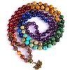 image:imageBivei 7 Chakra 108 Mala Beads Bracelet Real Gemstone Yoga Meditation Hand Knotted Mala Prayer Bead Necklace8mm