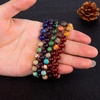 image:imageBivei 7 Chakra 108 Mala Beads Bracelet Real Gemstone Yoga Meditation Hand Knotted Mala Prayer Bead Necklace8mm