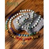 image:imageBivei 7 Chakra 108 Mala Beads Bracelet Real Gemstone Yoga Meditation Hand Knotted Mala Prayer Bead Necklace8mm