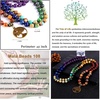 image:imageBivei 7 Chakra 108 Mala Beads Bracelet Real Gemstone Yoga Meditation Hand Knotted Mala Prayer Bead Necklace8mm