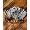 image:imageBivei 7 Chakra 108 Mala Beads Bracelet Real Gemstone Yoga Meditation Hand Knotted Mala Prayer Bead Necklace8mm